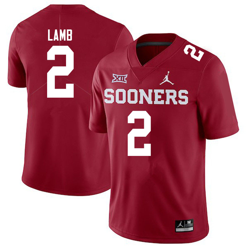 Oklahoma Sooners #2 CeeDee Lamb Jordan Brand College Football Jerseys Sale-Crimson